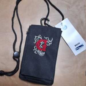 Embroidered  Smart phone case with side zip