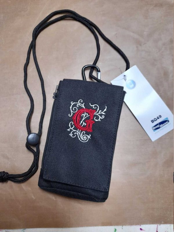 Embroidered  Smart phone case with side zip