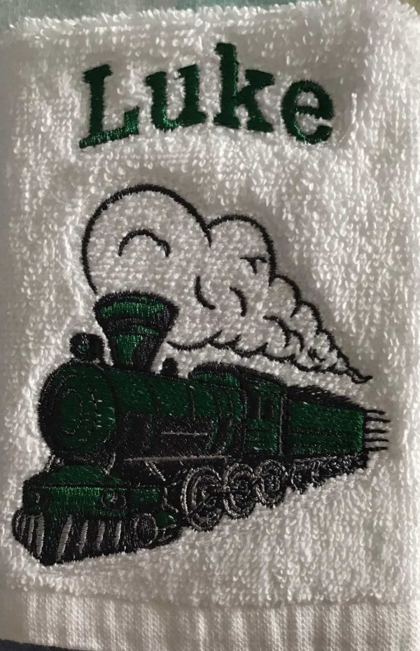 Steam Train Design Hand Towel - Image 2