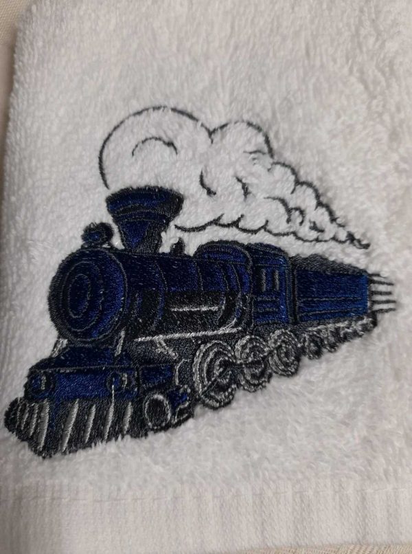 Steam Train Design Hand Towel - Image 4