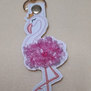 Cute Fringed Flamingo Key Fobs
