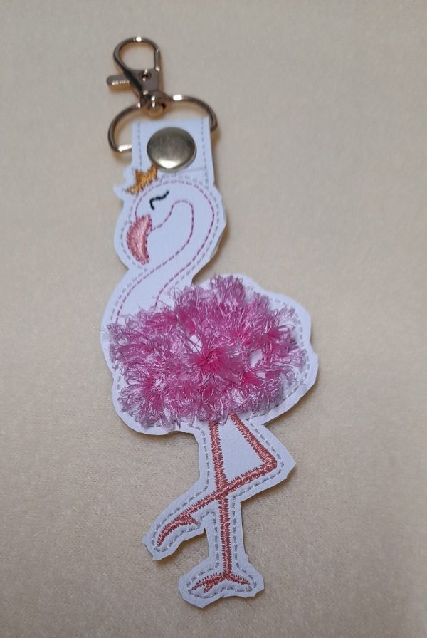 Cute Fringed Flamingo Key Fobs