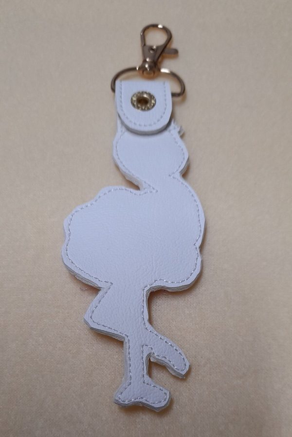 Cute Fringed Flamingo Key Fobs - Image 3