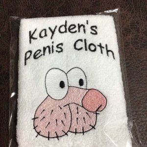 Novelty penis design flannel, wash cloth