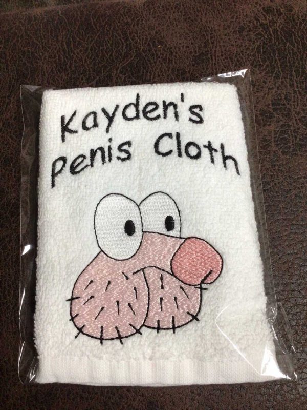 Novelty penis design flannel, wash cloth