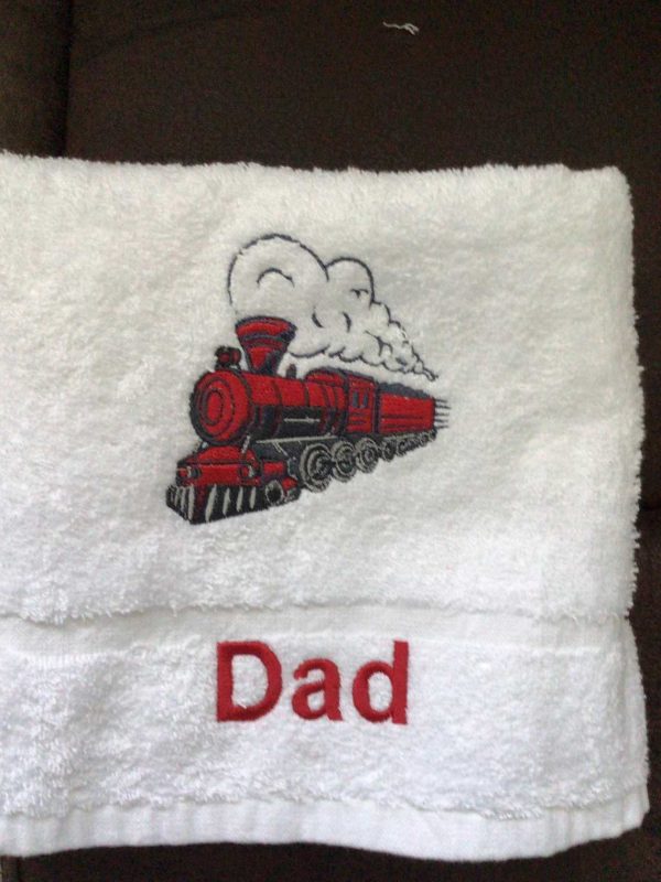 Steam Train Design Hand Towel - Image 7