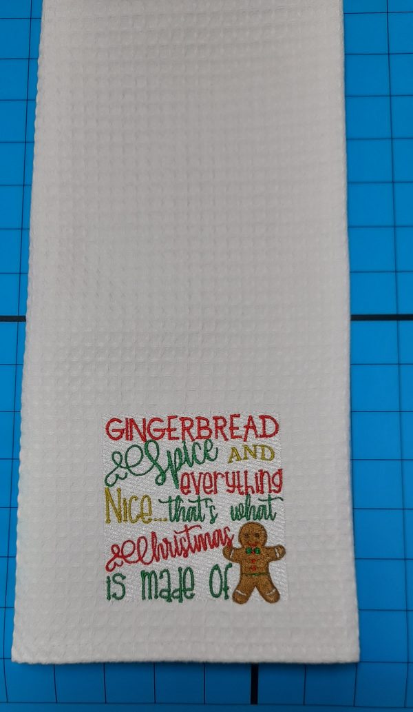 Gingerbread design tea towel. - Image 3
