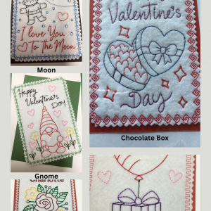 Embroidered Valentines cards