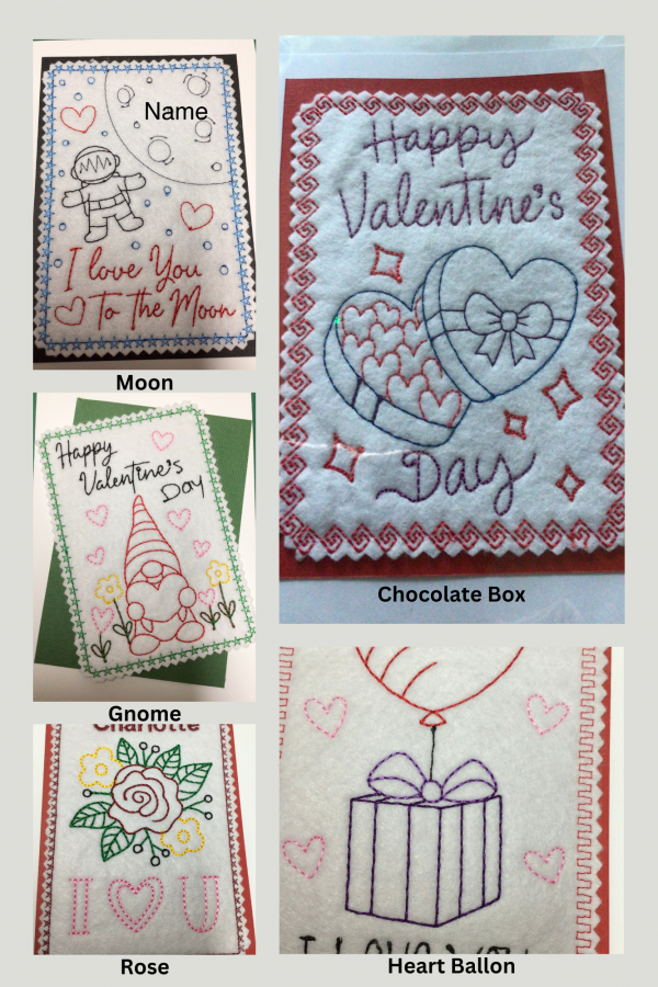 Embroidered Valentines cards