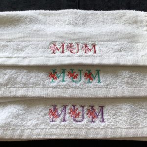 Floral themed: Embroidered Face cloth.