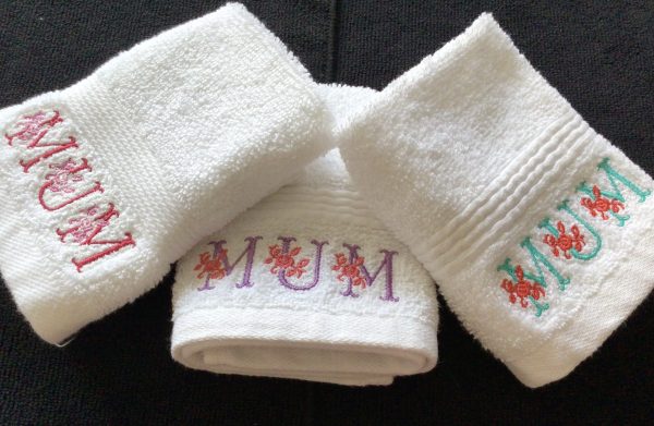 Floral themed: Embroidered Face cloth. - Image 8