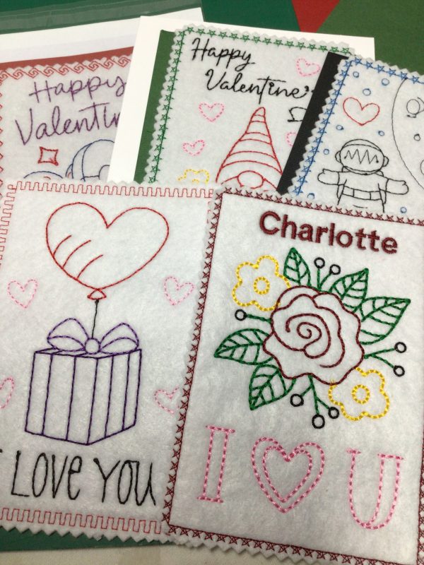 Embroidered Valentines cards - Image 3