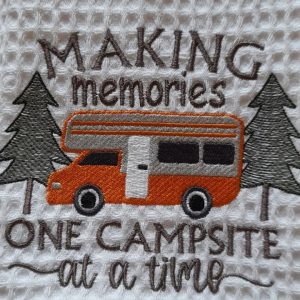 Camping Themed Tea towel