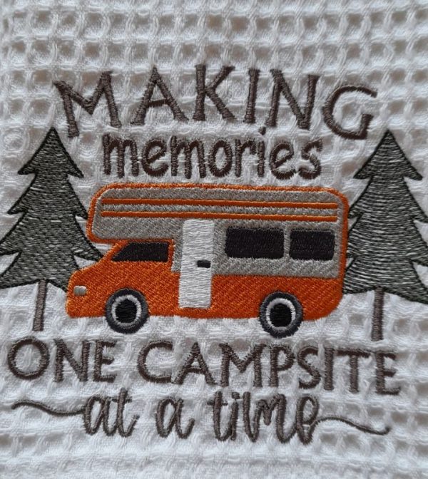 Camping Themed Tea towel