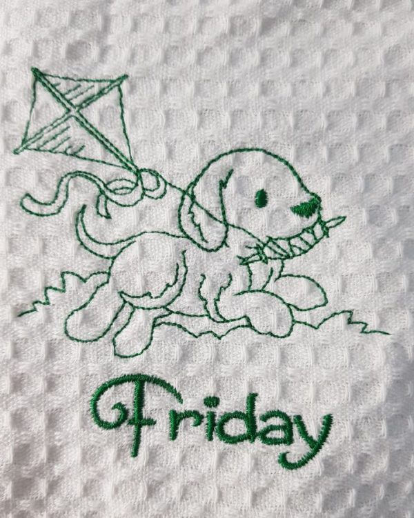 Puppy Themed days of the week tea towels - Image 2