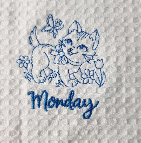 Kitten  Themed days of the week tea towels - Image 2
