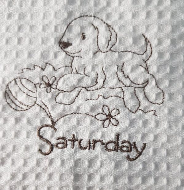 Puppy Themed days of the week tea towels - Image 4
