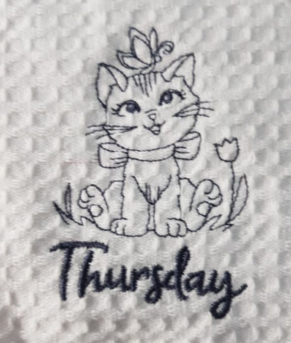 Kitten  Themed days of the week tea towels - Image 6