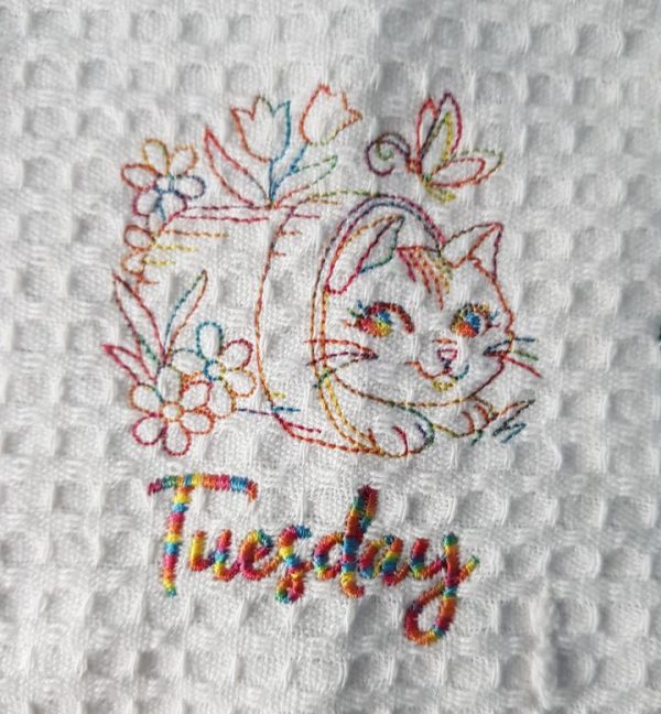 Kitten  Themed days of the week tea towels - Image 7