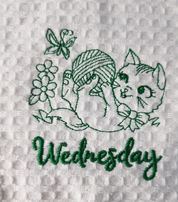 Kitten  Themed days of the week tea towels - Image 8