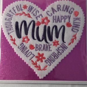 Embroidered  Cards for Mum