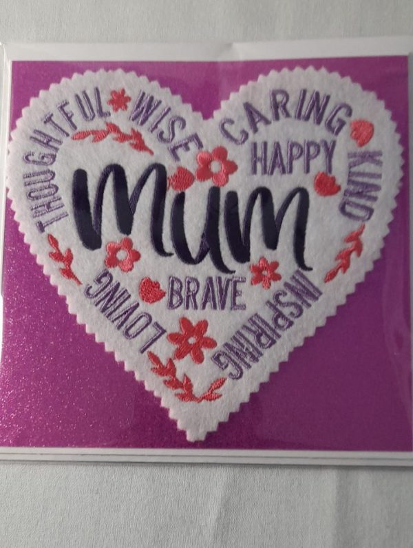Embroidered  Cards for Mum