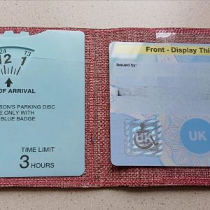 Disability Blue badge /clock holder