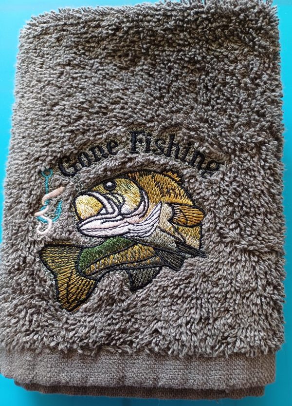 Gone fishing face cloth Hand towel  or set - Image 3