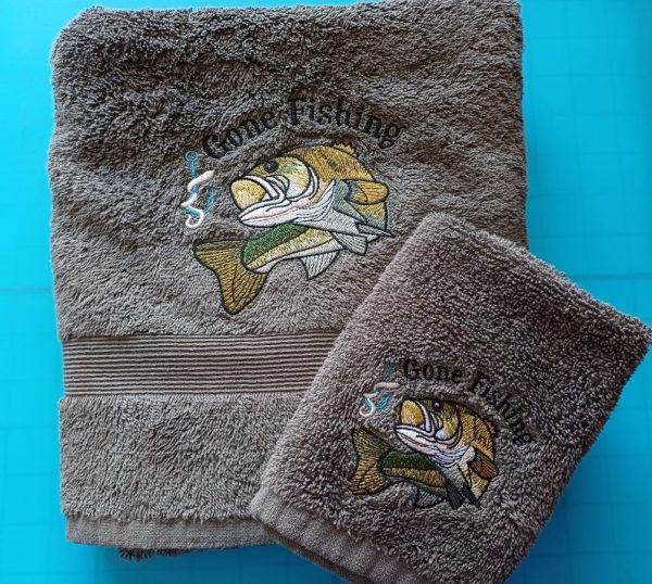 Gone fishing face cloth Hand towel  or set - Image 4