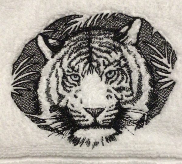 Beautiful Embossed Tiger design  towels