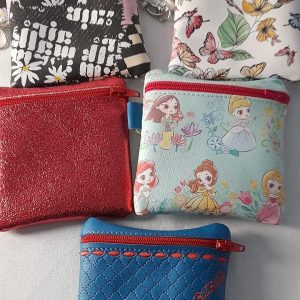 Small zipped coin purse with key chain
