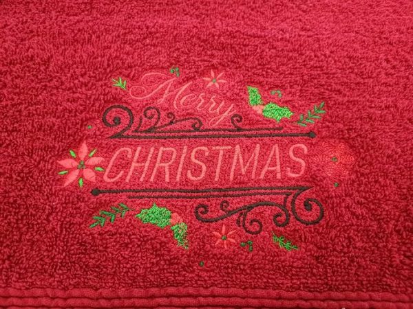 Christmas Themed : Embroidered Hand Towel - Image 2