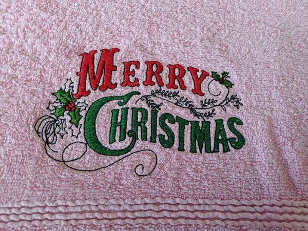 Christmas Themed : Embroidered Hand Towel - Image 3
