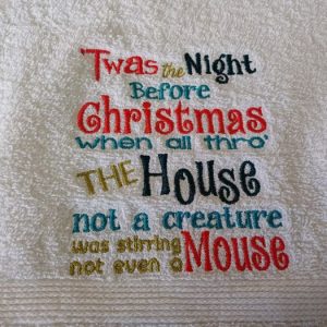 Christmas Themed : Embroidered Hand Towel