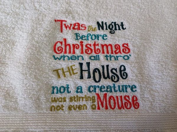 Christmas Themed : Embroidered Hand Towel