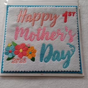 1st  Mothers day embroidered  card
