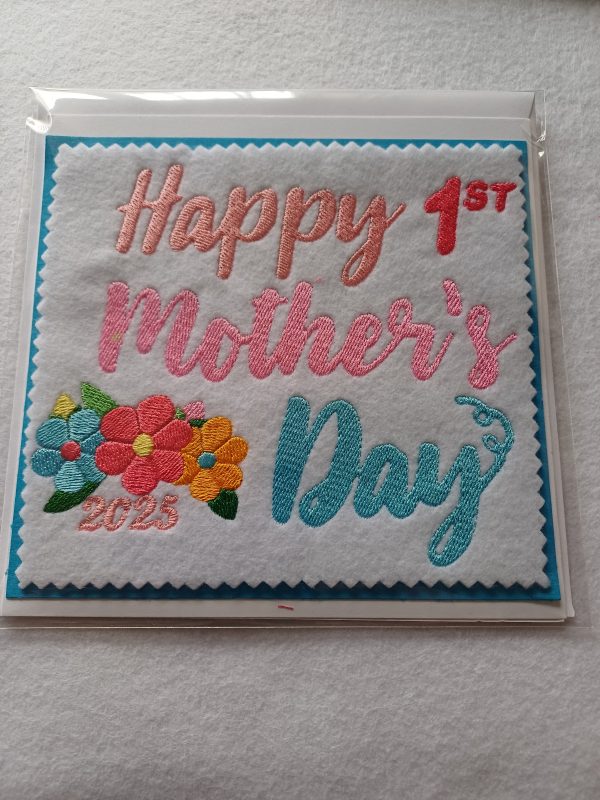 1st  Mothers day embroidered  card